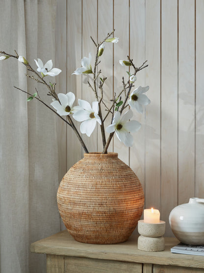 Branche de magnolia blanc artificiel