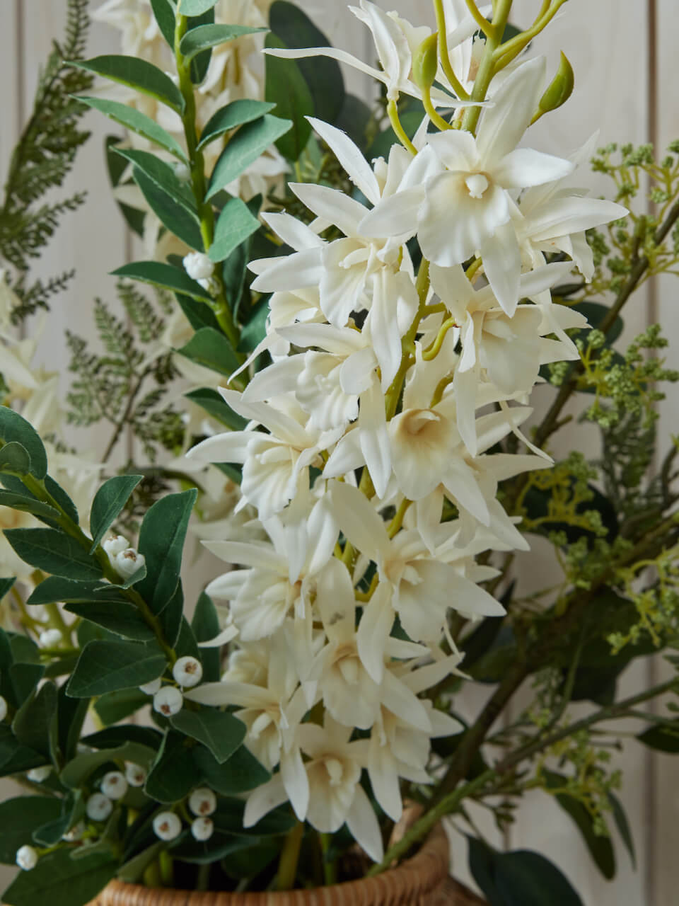 Bouquet d'orchidées blanches artificielles de Singapour