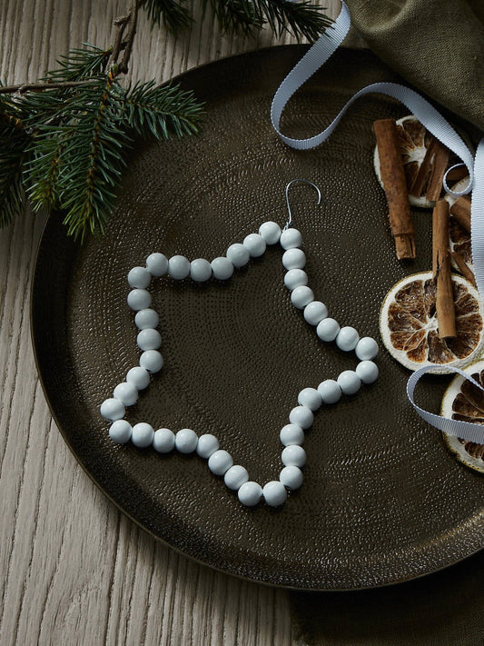 Lot de 3 décorations en forme d'étoiles en bois blanc